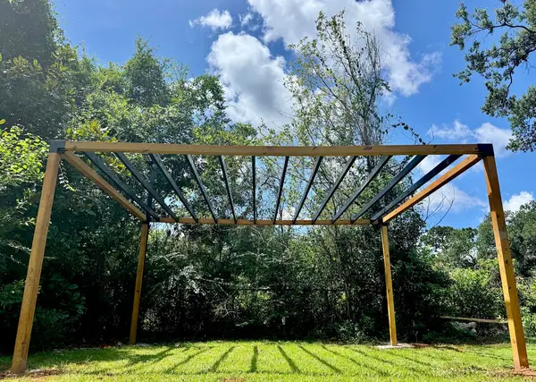 Large pergola on the lawn